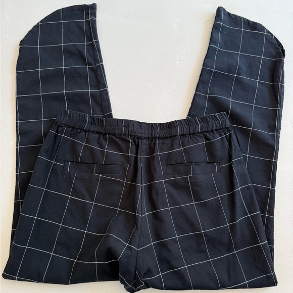 Marine Layer Allison Windowpane Plaid High Rise Cropped Straight Leg Pants Small - Picture 5 of 5